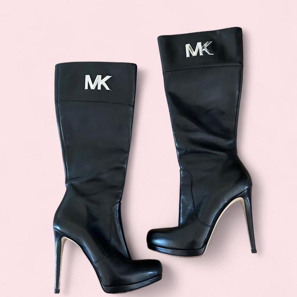 Michael Kors Hayley Tall Leather Boots  with stiletto heel